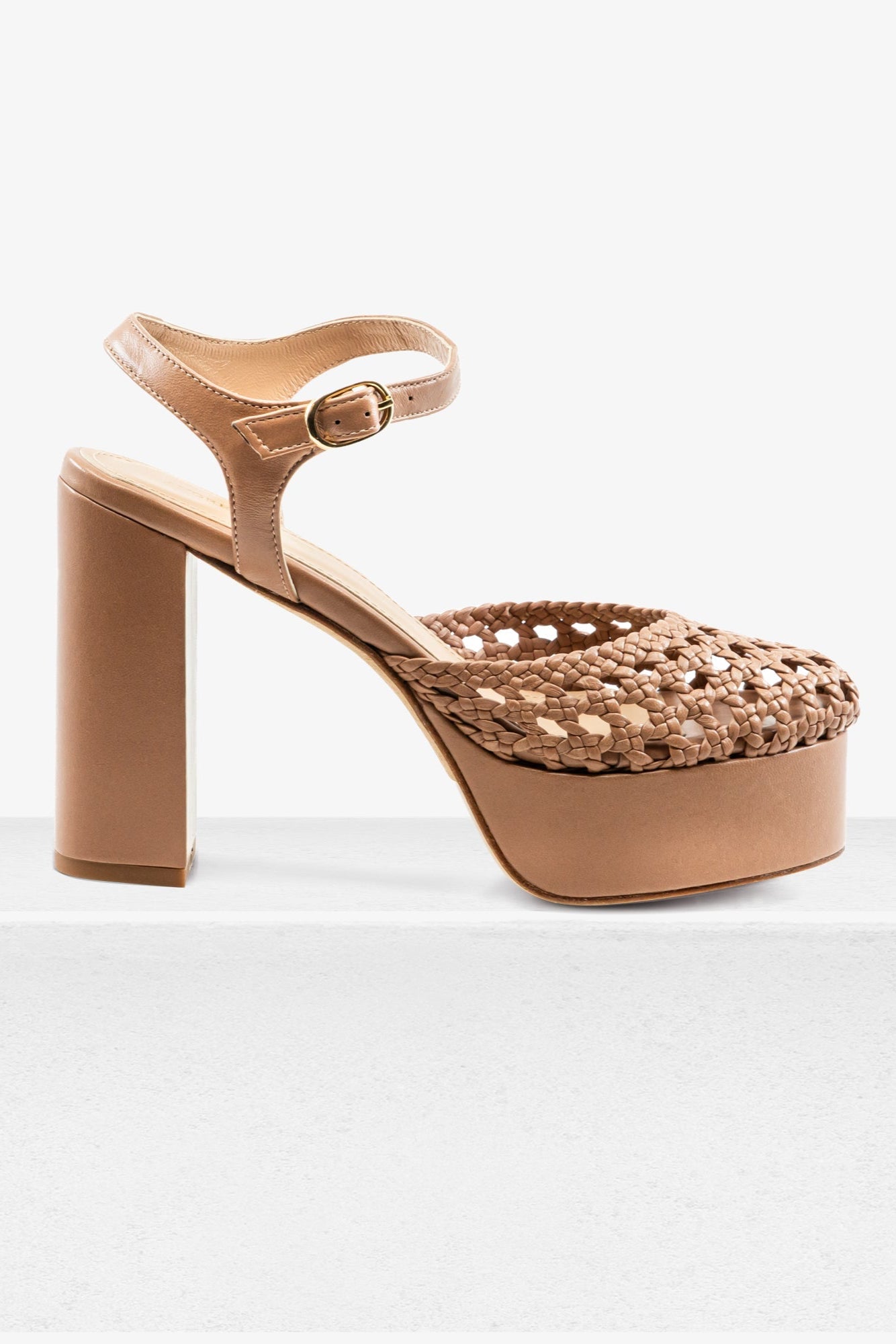 Beatriz Taupe Leather Platform