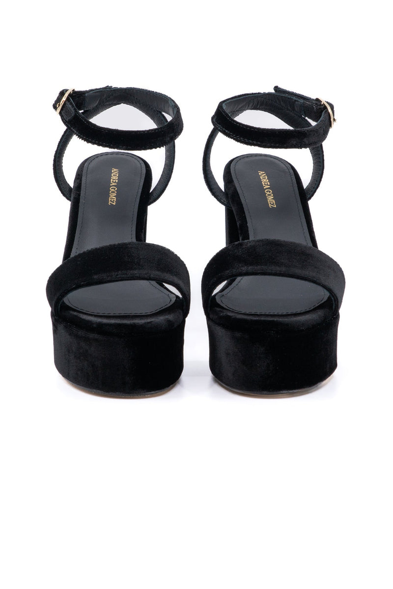 Becka Black Velvet Platform