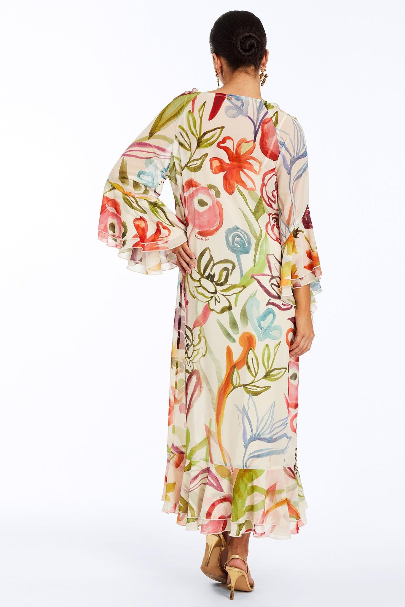 Bimini Ruffle Caftan Midi Dress