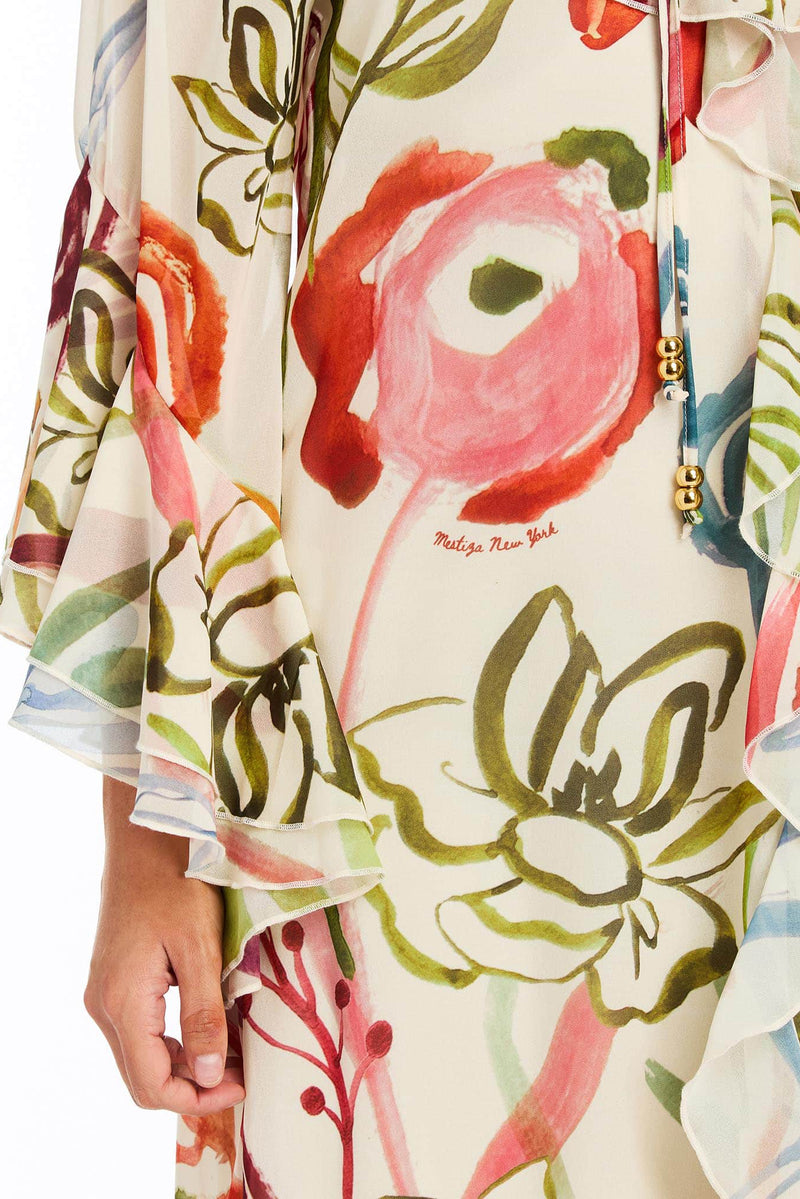 Bimini Ruffle Caftan Midi Dress