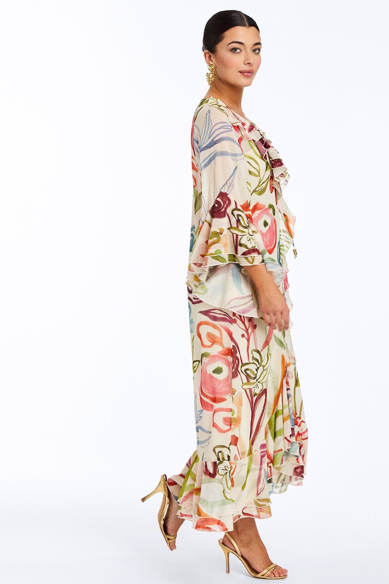 Bimini Ruffle Caftan Midi Dress