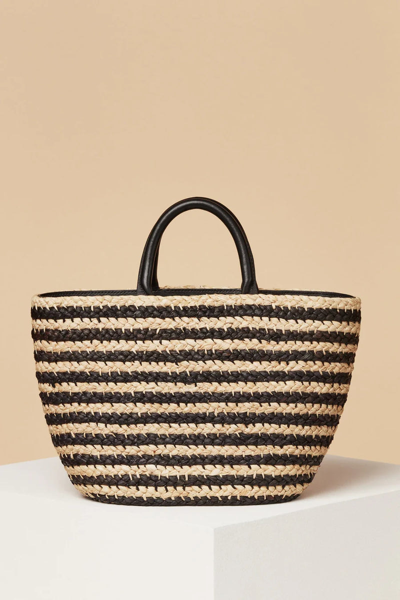 Top Handle Raffia Tote