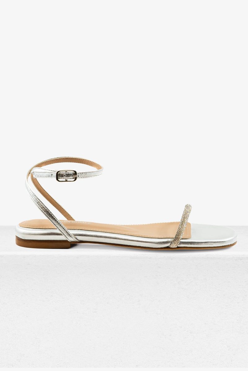 Brook Flat Silver Sandal