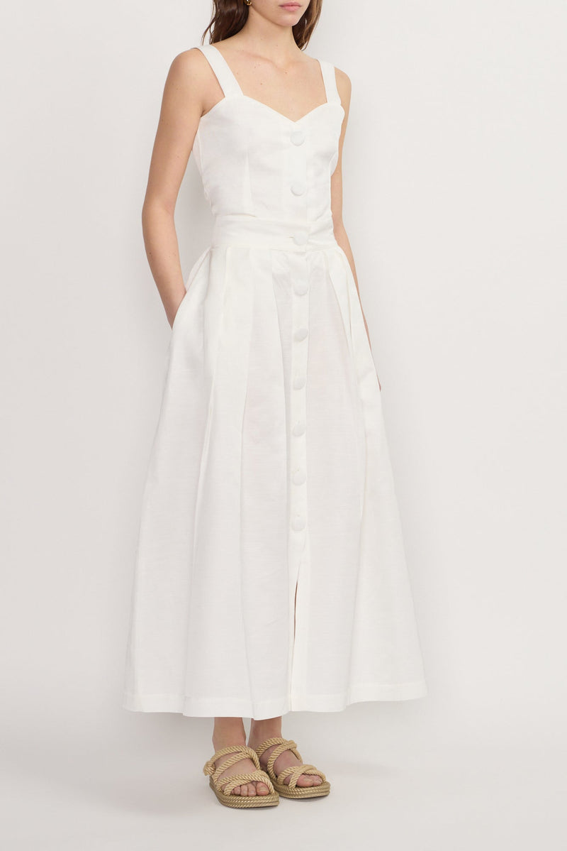 White Corset-Inspired Button-Front Top