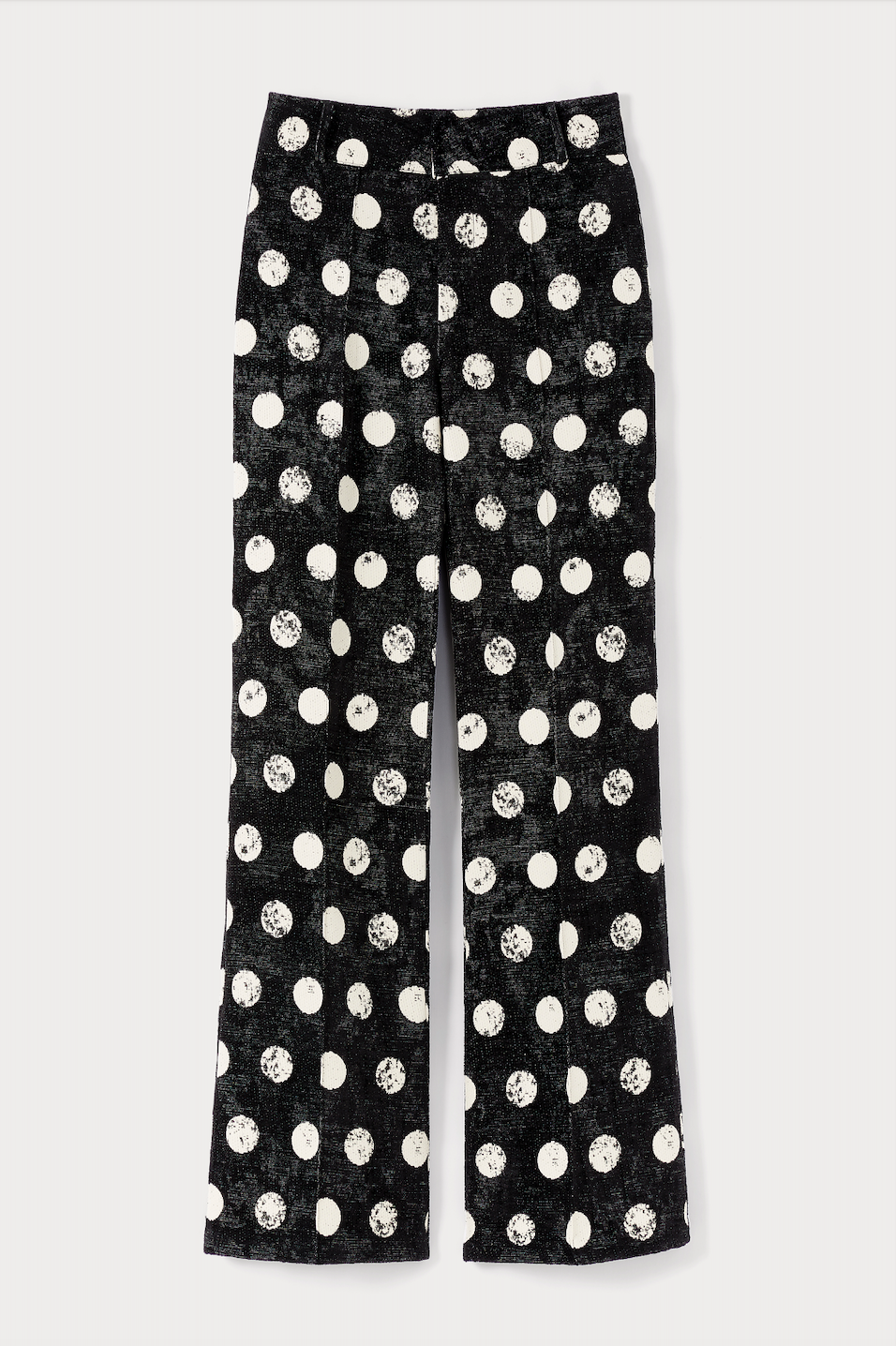 BLACK Polka Dots Flared Pants