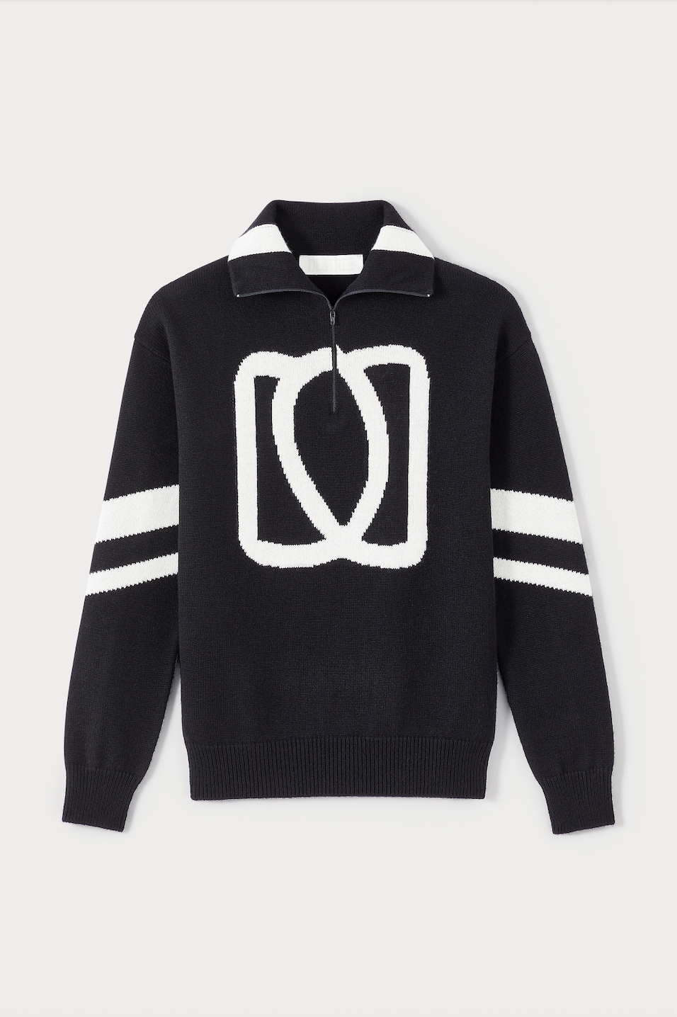 Black & White Graphic Knit Sweater