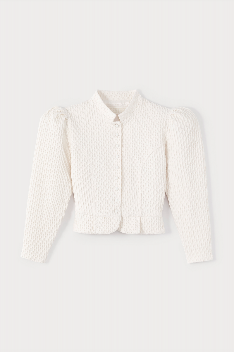 Flutter Ecru Puff Sleeve Jacket