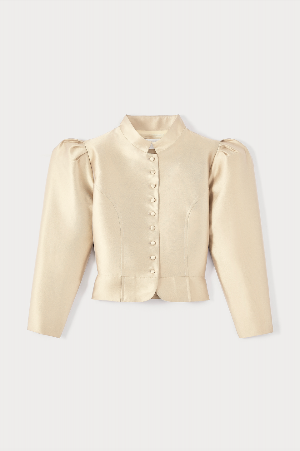 BEIGE Satin Puff Sleeve Jacket – Couper