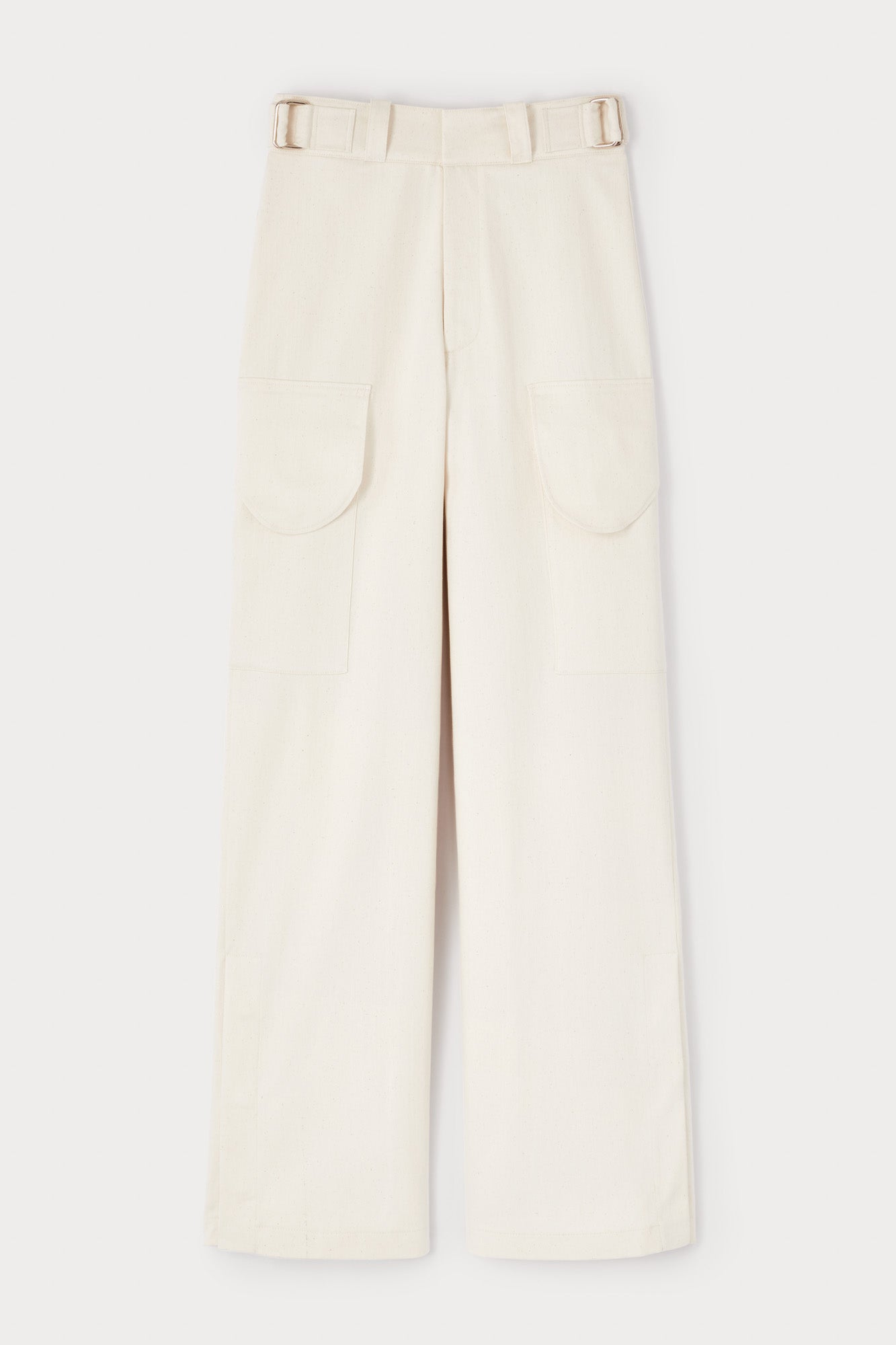 DENIM ECRU Cargo Wide-Leg Trousers