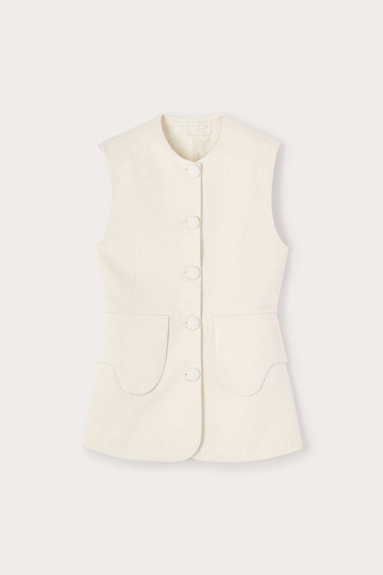 DENIM ECRU Button-Front Vest