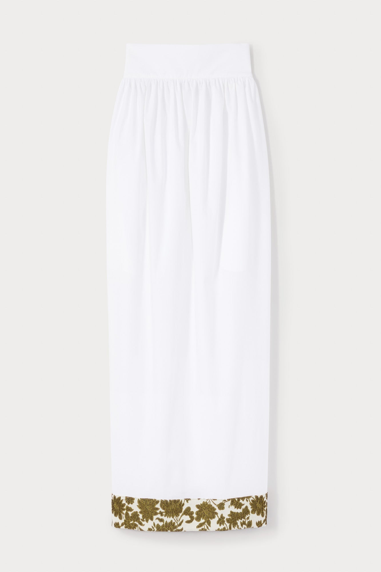 WHITE Border-Print Maxi Skirt