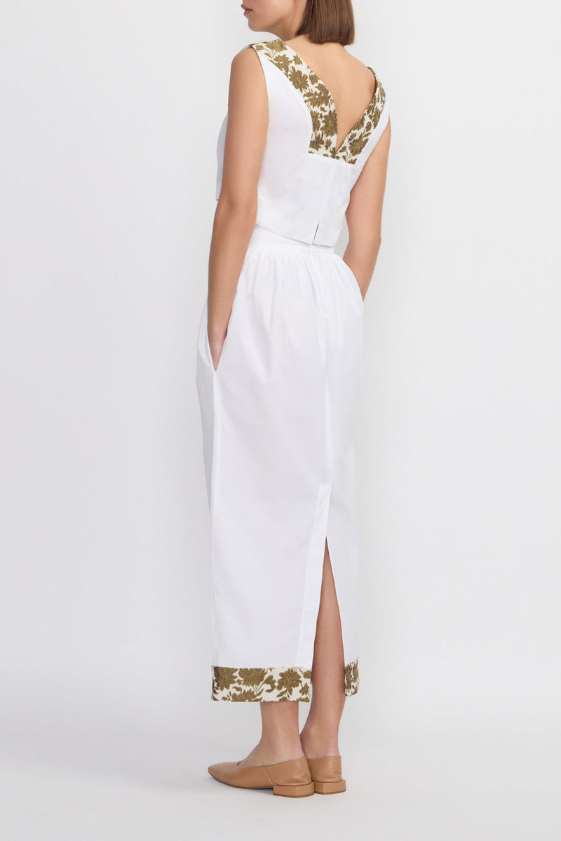 WHITE Poplin Cropped Top