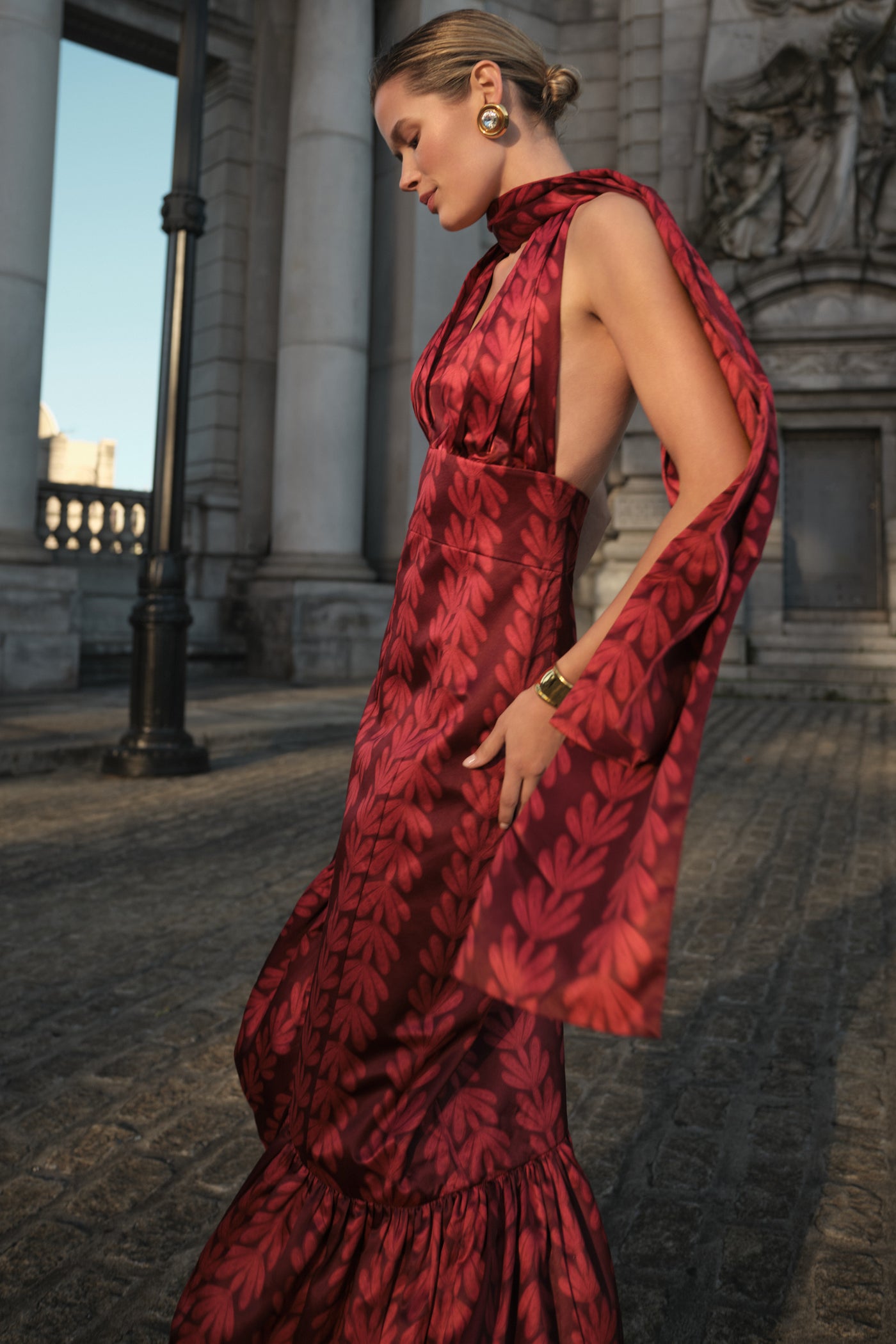 GWENDOLYN ASYMMETRICAL RUFFLE DRESS