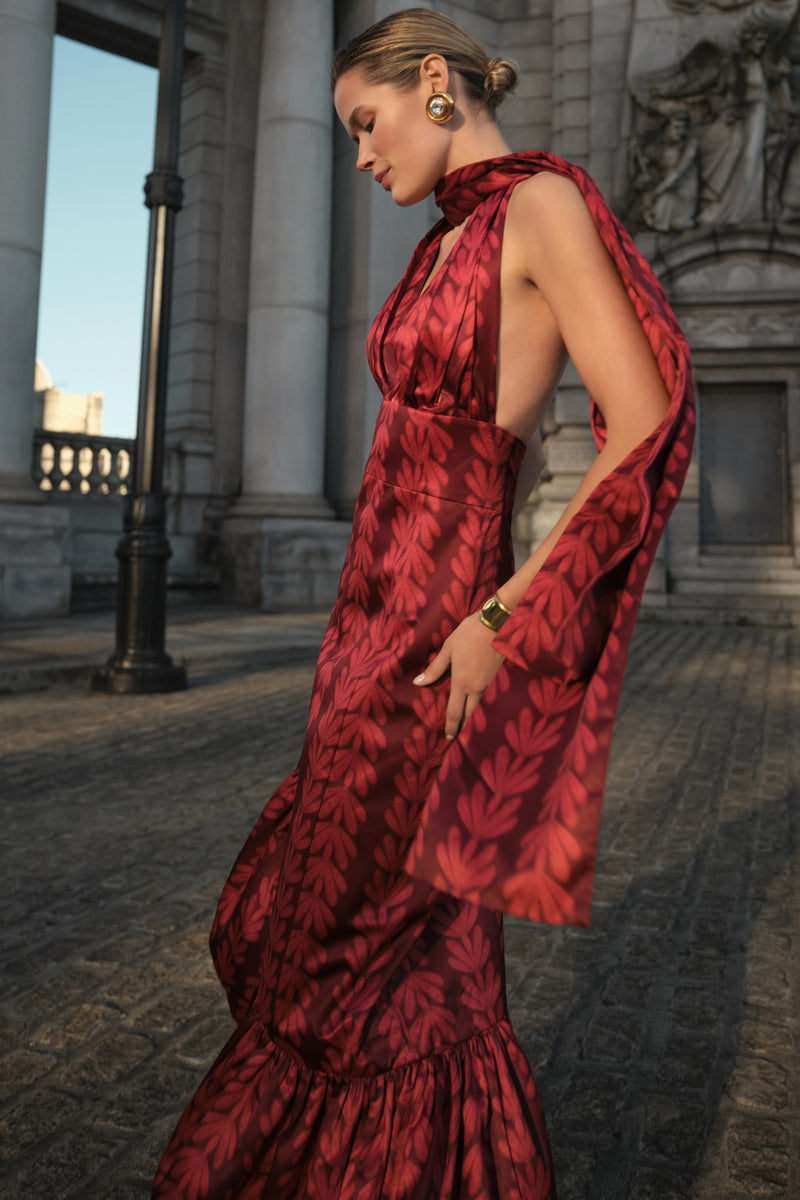 GWENDOLYN ASYMMETRICAL RUFFLE DRESS