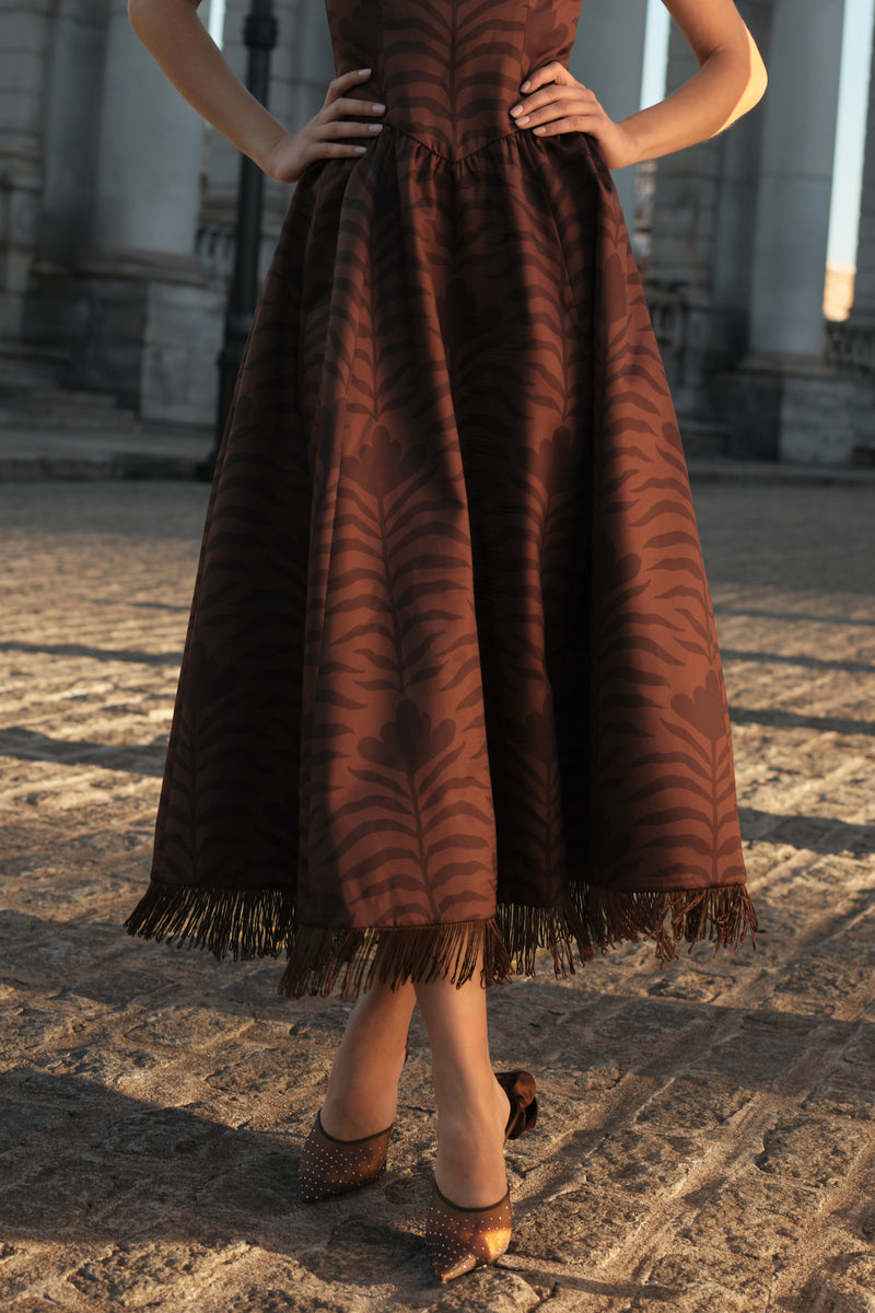 BEATRICE FRINGE MIDI DRESS