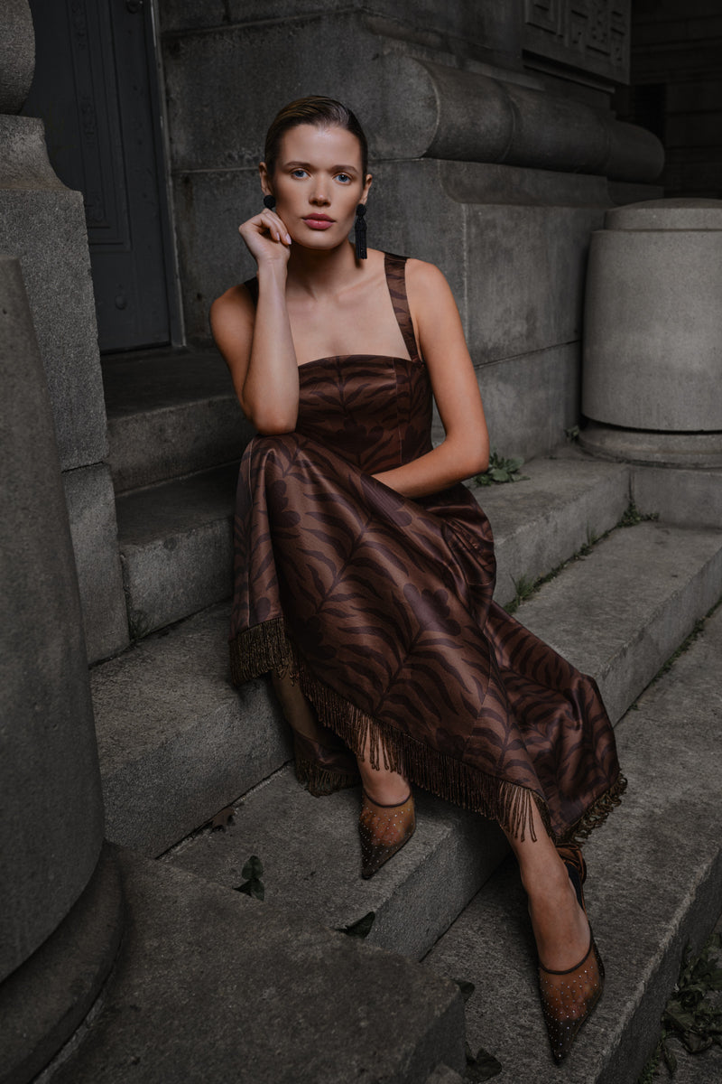 BEATRICE FRINGE MIDI DRESS