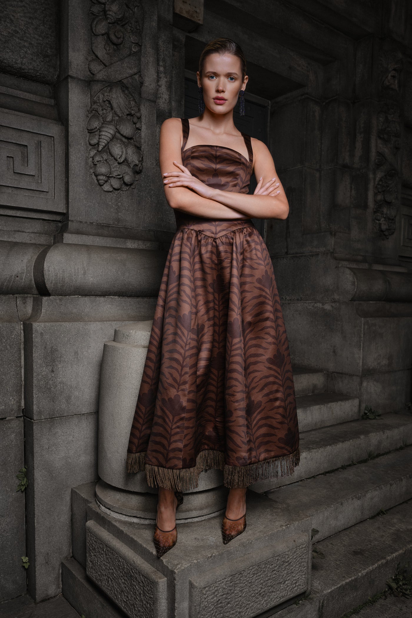 BEATRICE FRINGE MIDI DRESS