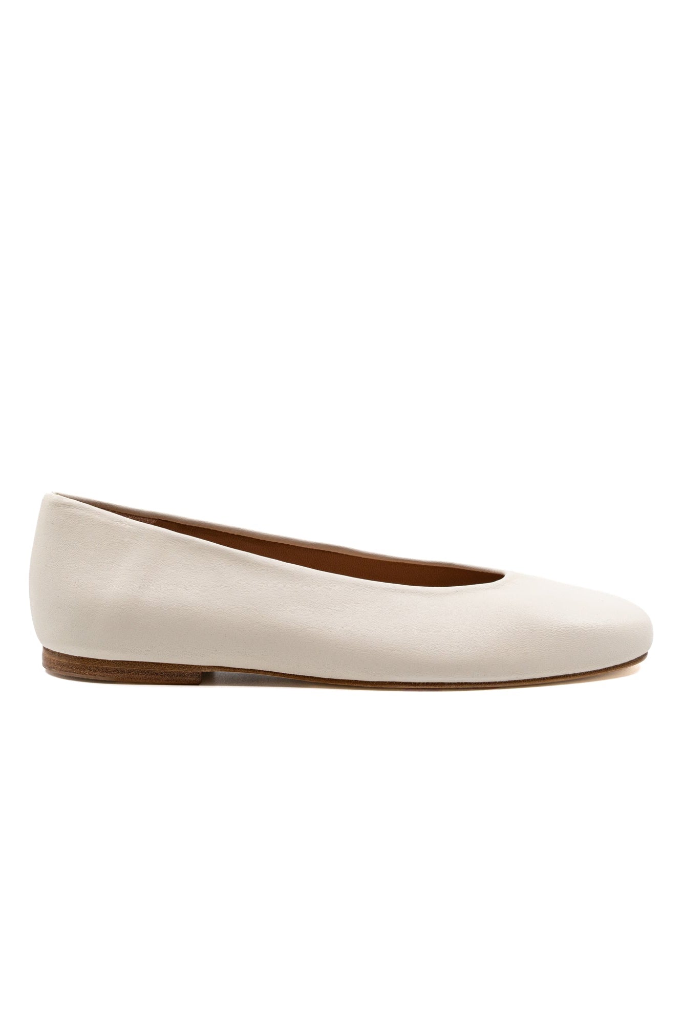 Dalia Off White Leather Ballerina