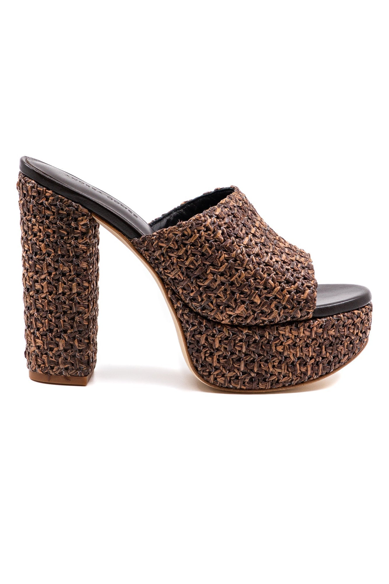 Fabiola Brown Raffia Platform