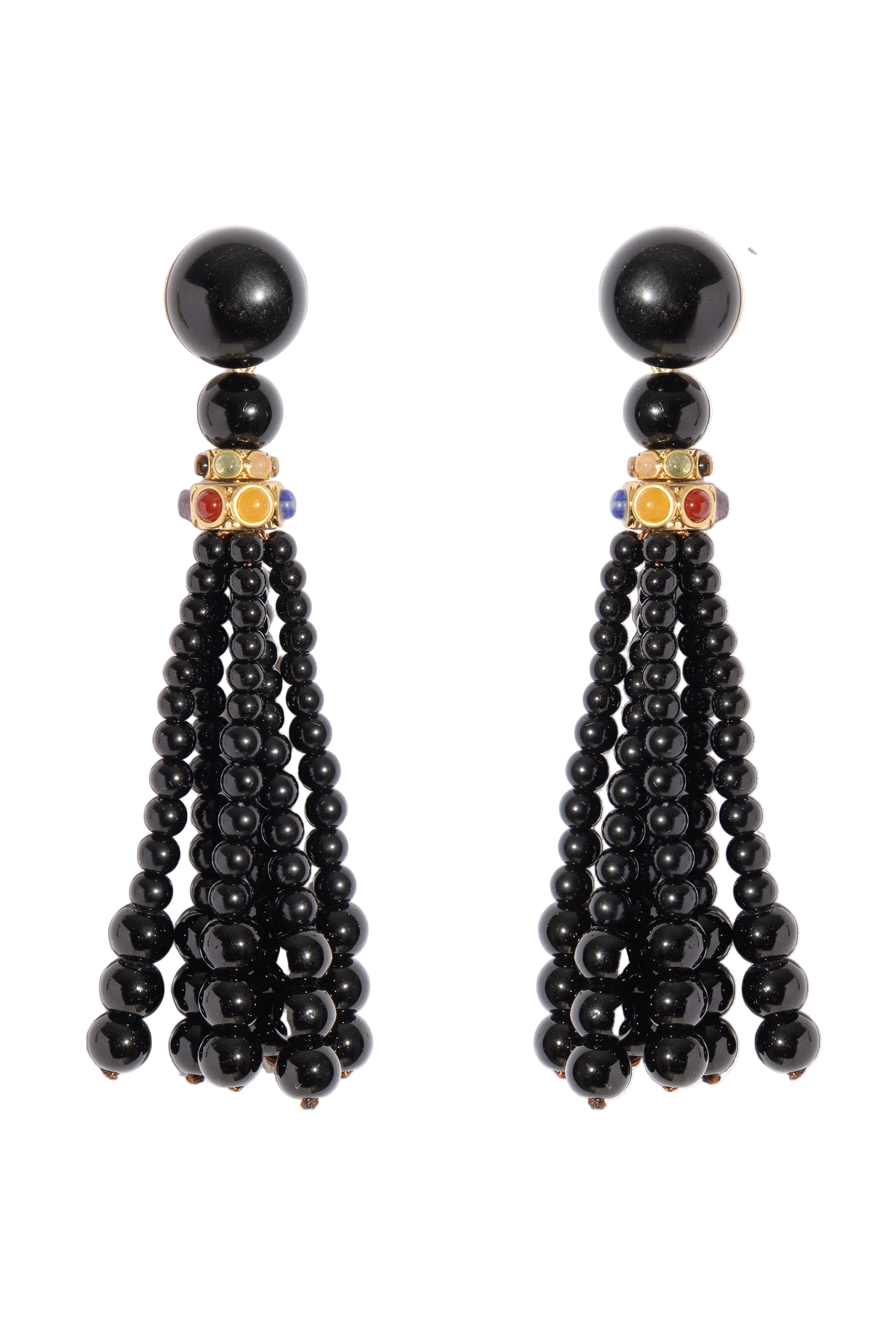 Greer Tassel Earrings in Jet