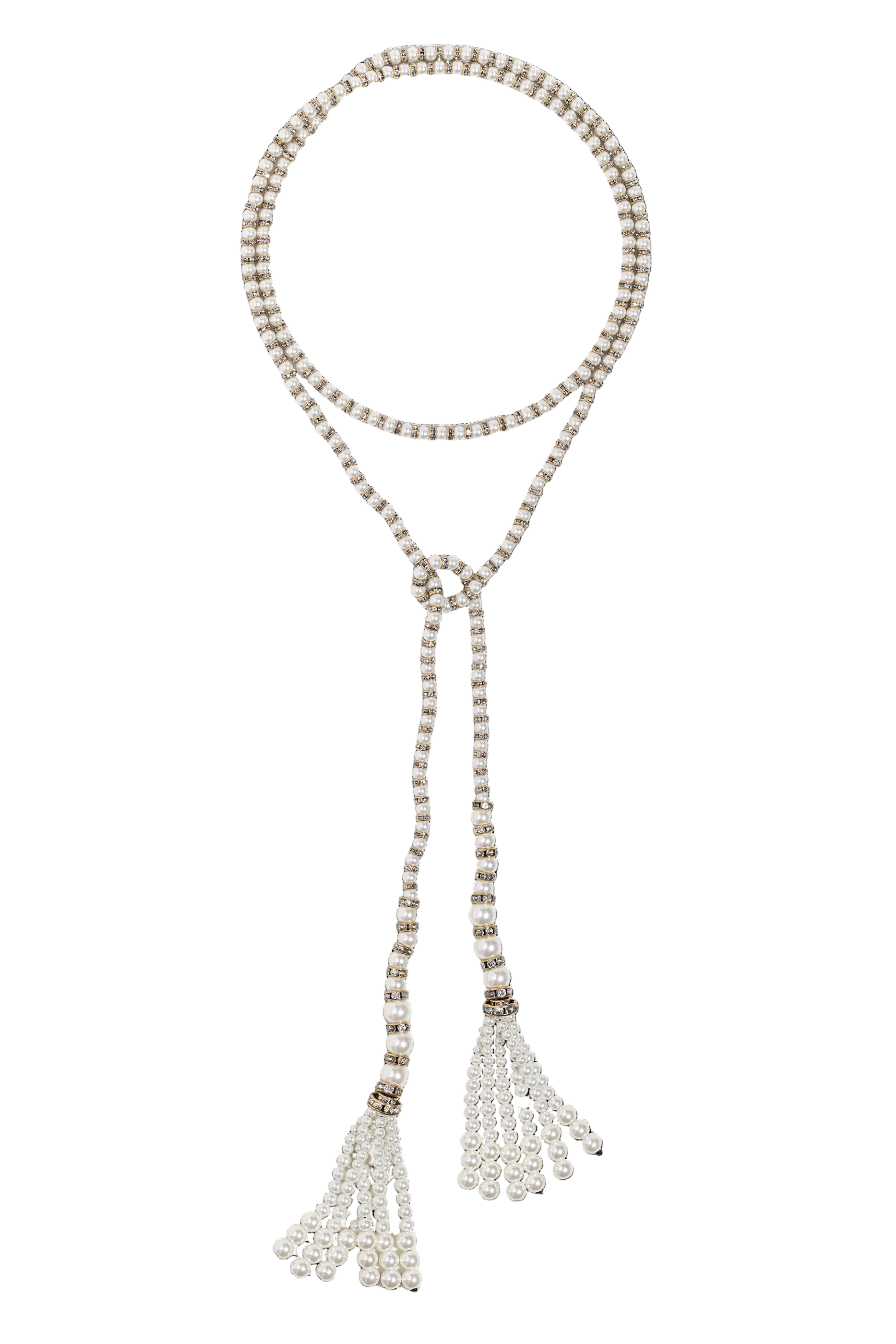 Greer Tassel Lariat in Pearl