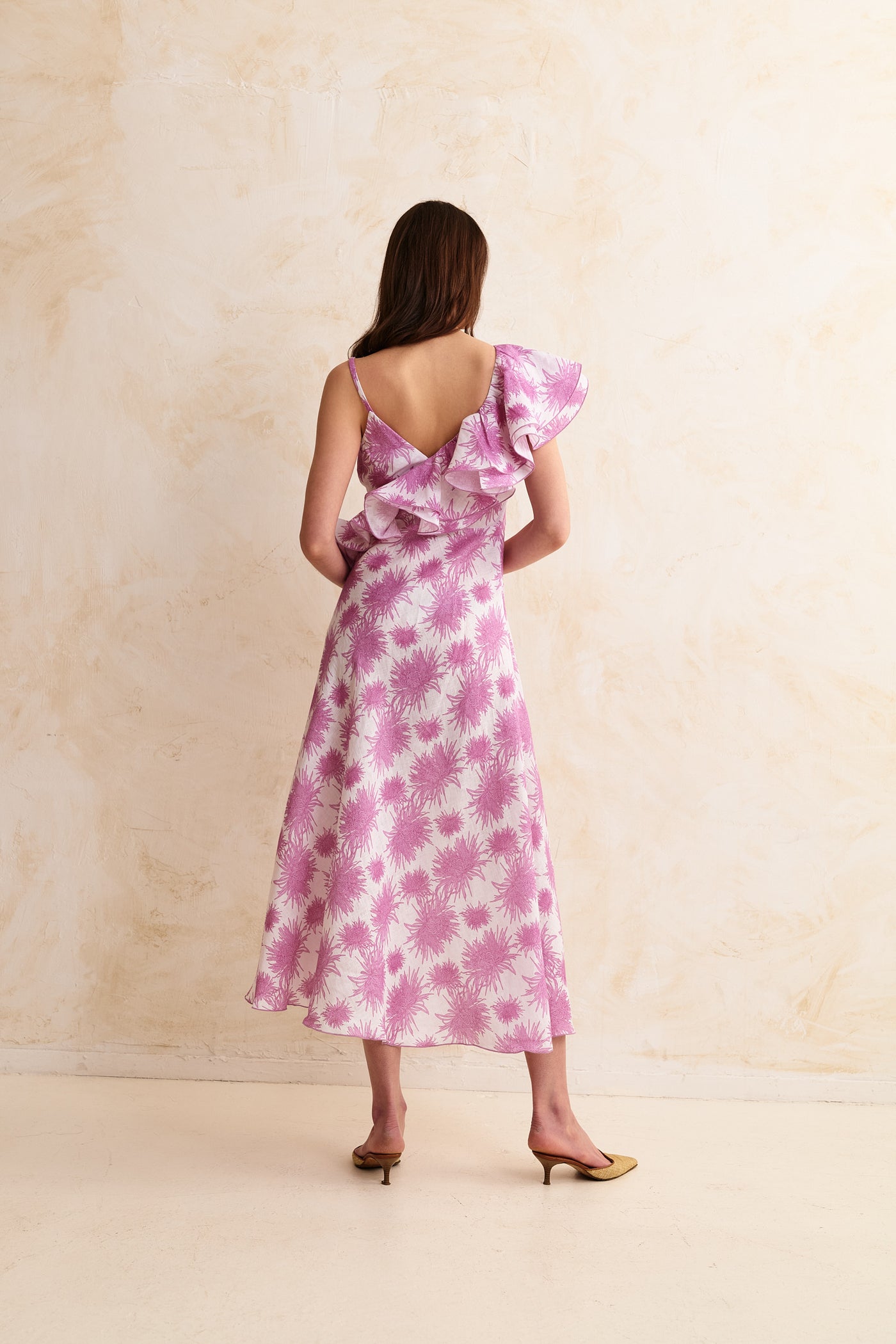 gul hurgel pink dress Linen Long Dress
