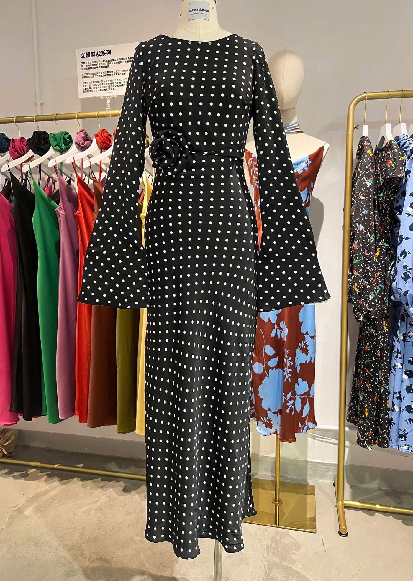 KYRA DRESS in Black Polka Dots
