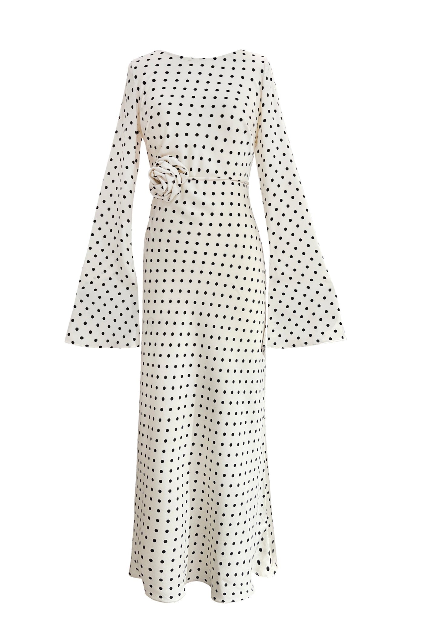 KYRA DRESS in White Polka Dots