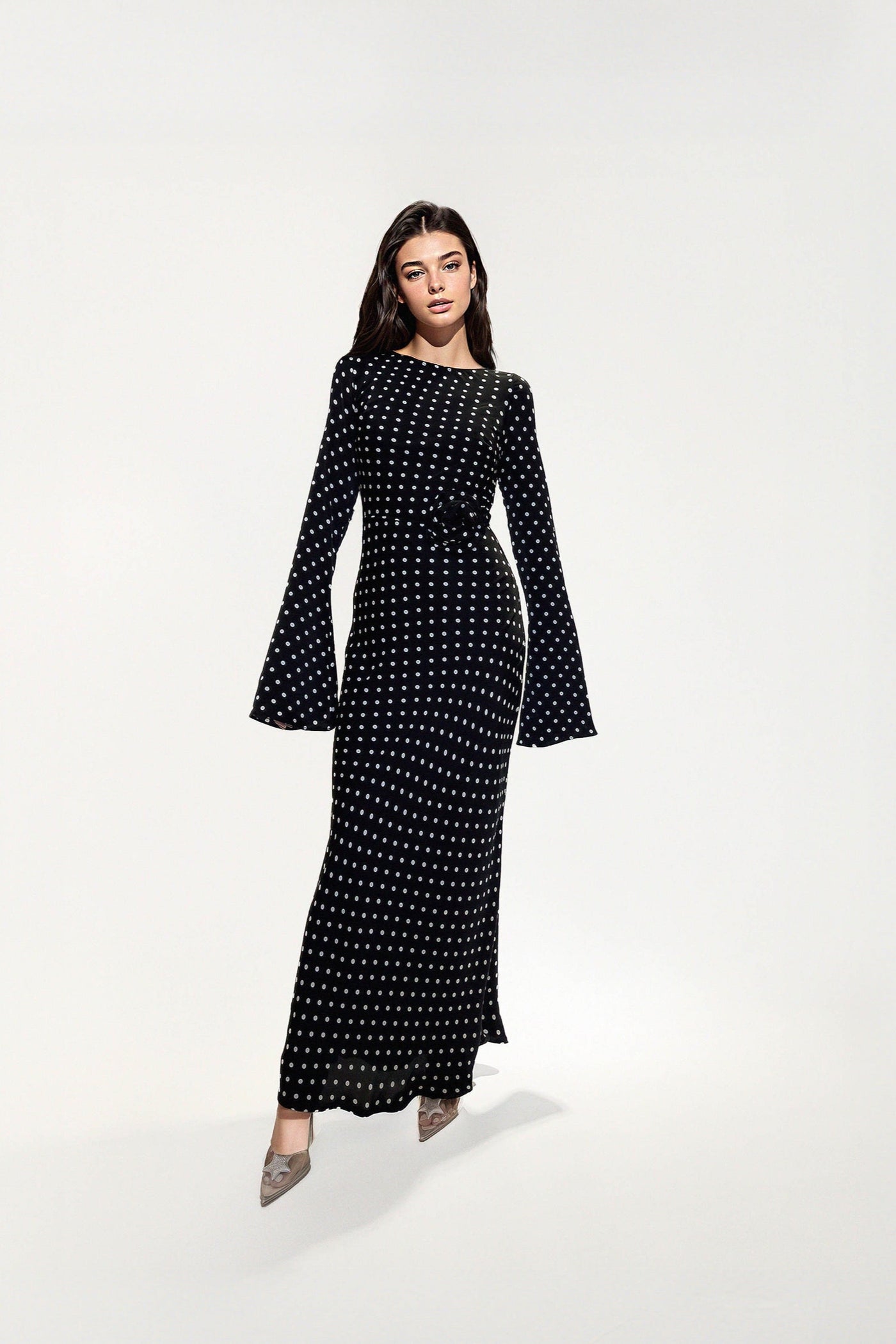 KYRA DRESS in Black Polka Dots