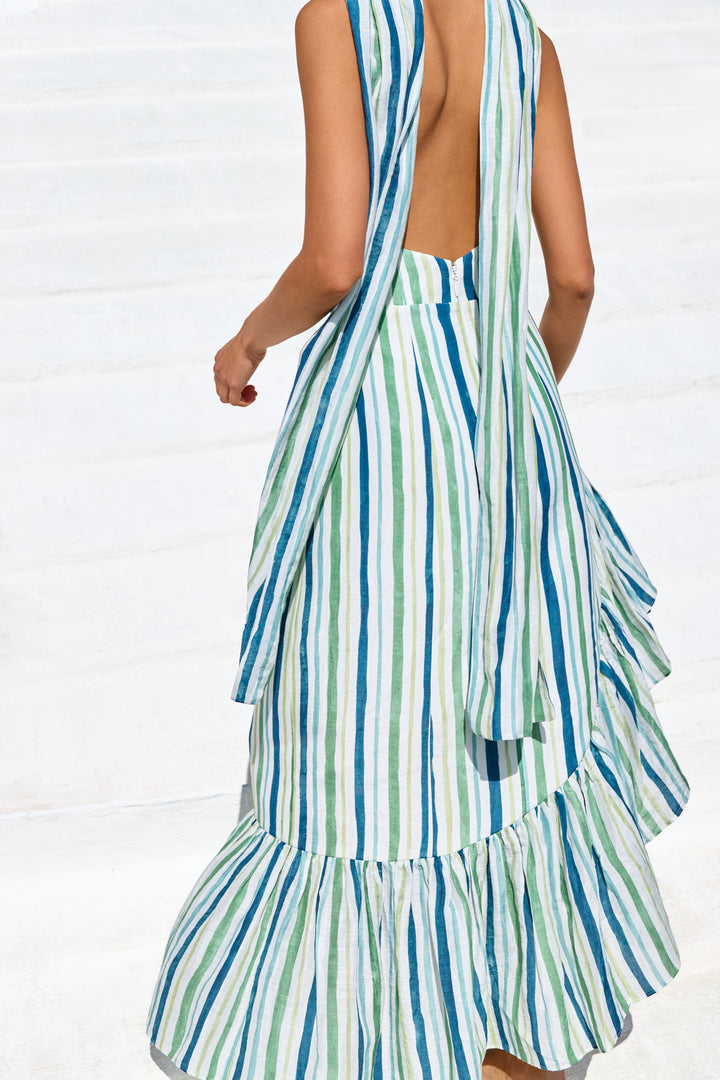 gwendolyn maxi dress GWENDOLYN ASYMMETRICAL RUFFLE DRESS – Couper