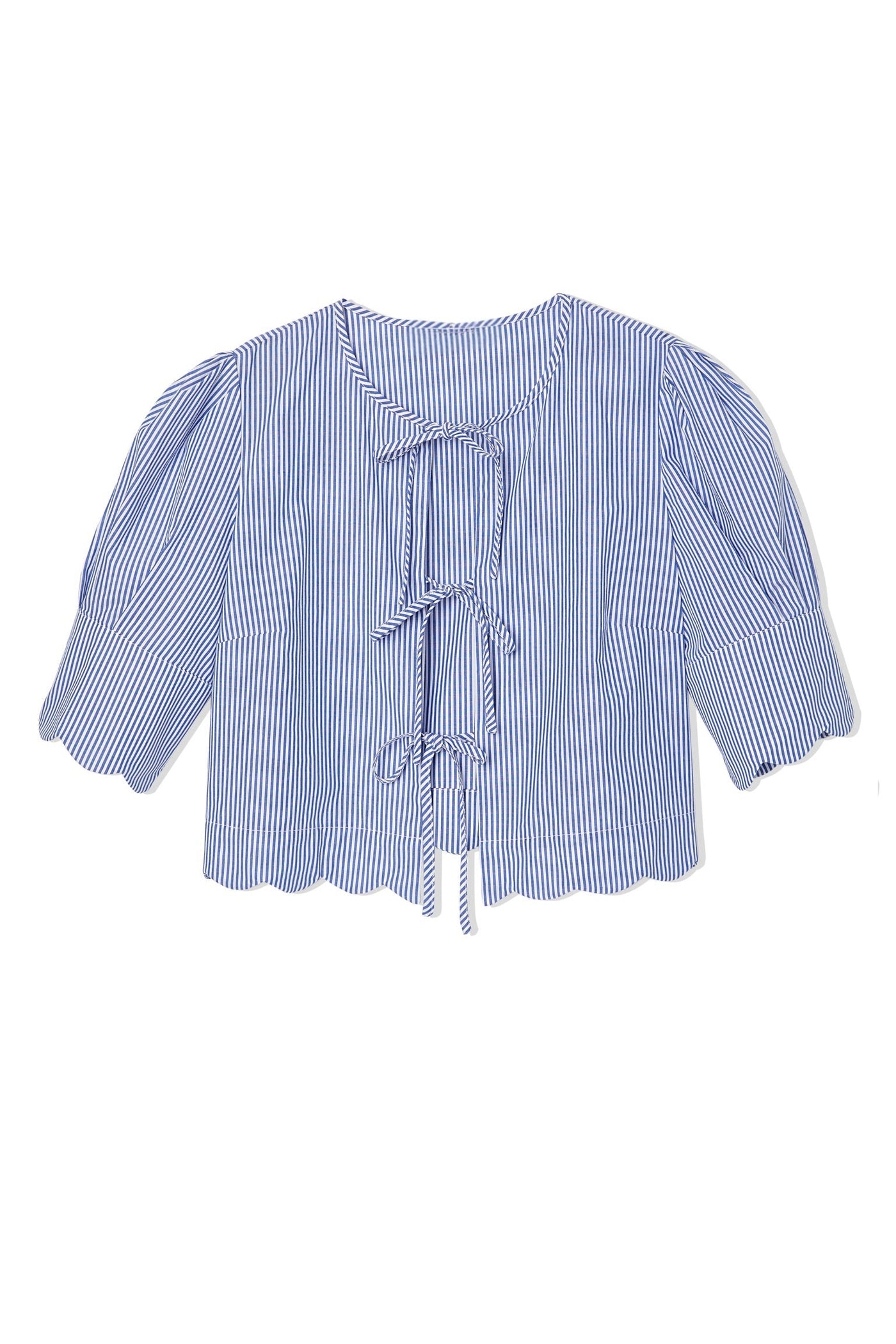 Scalloped Top Blue Stripe