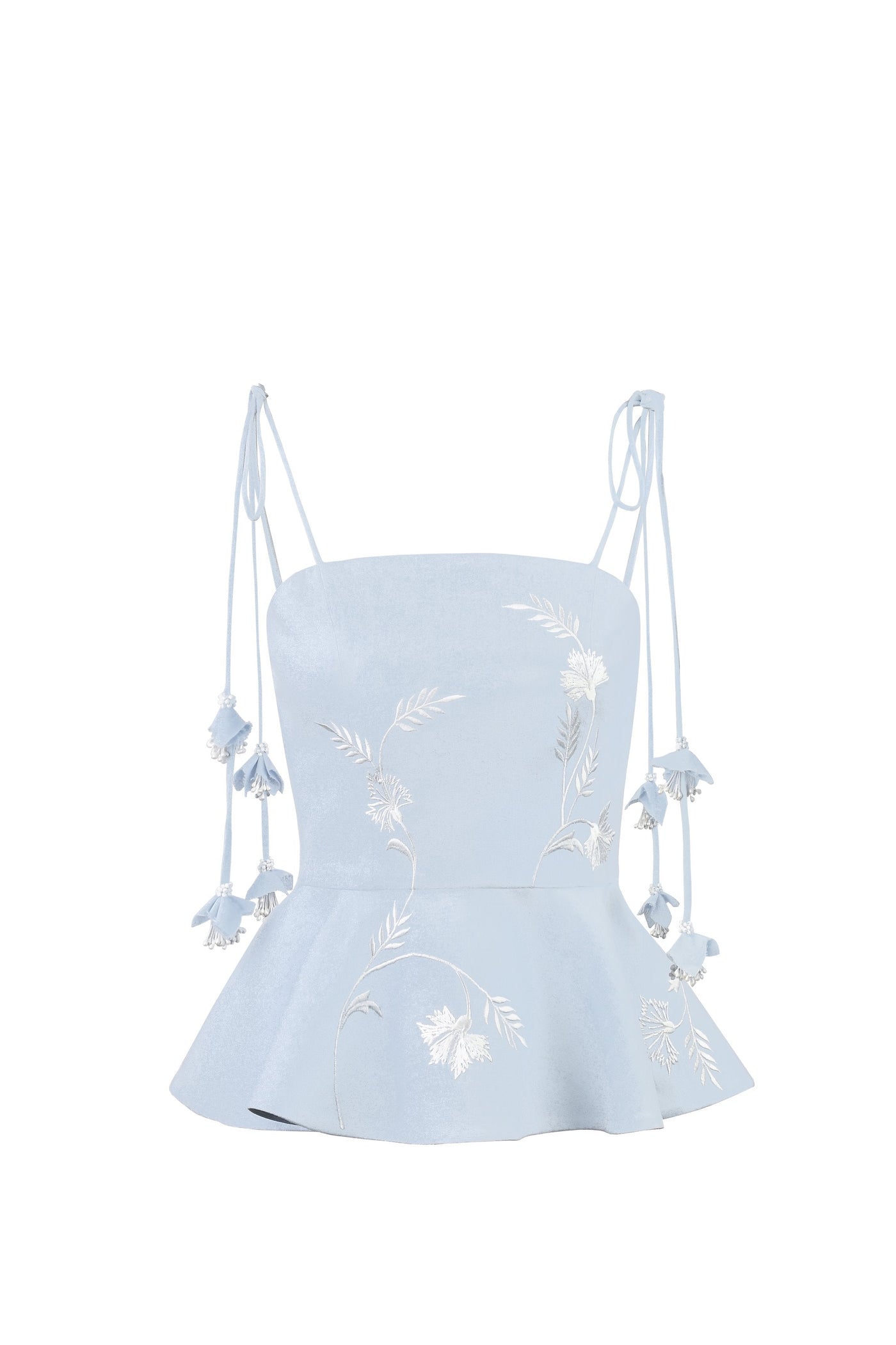 Lily Top- Baby Blue & Ivory