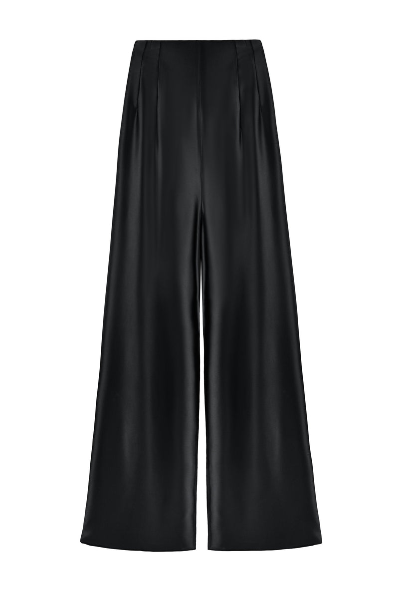 Raha Pants - Solid Silk Black