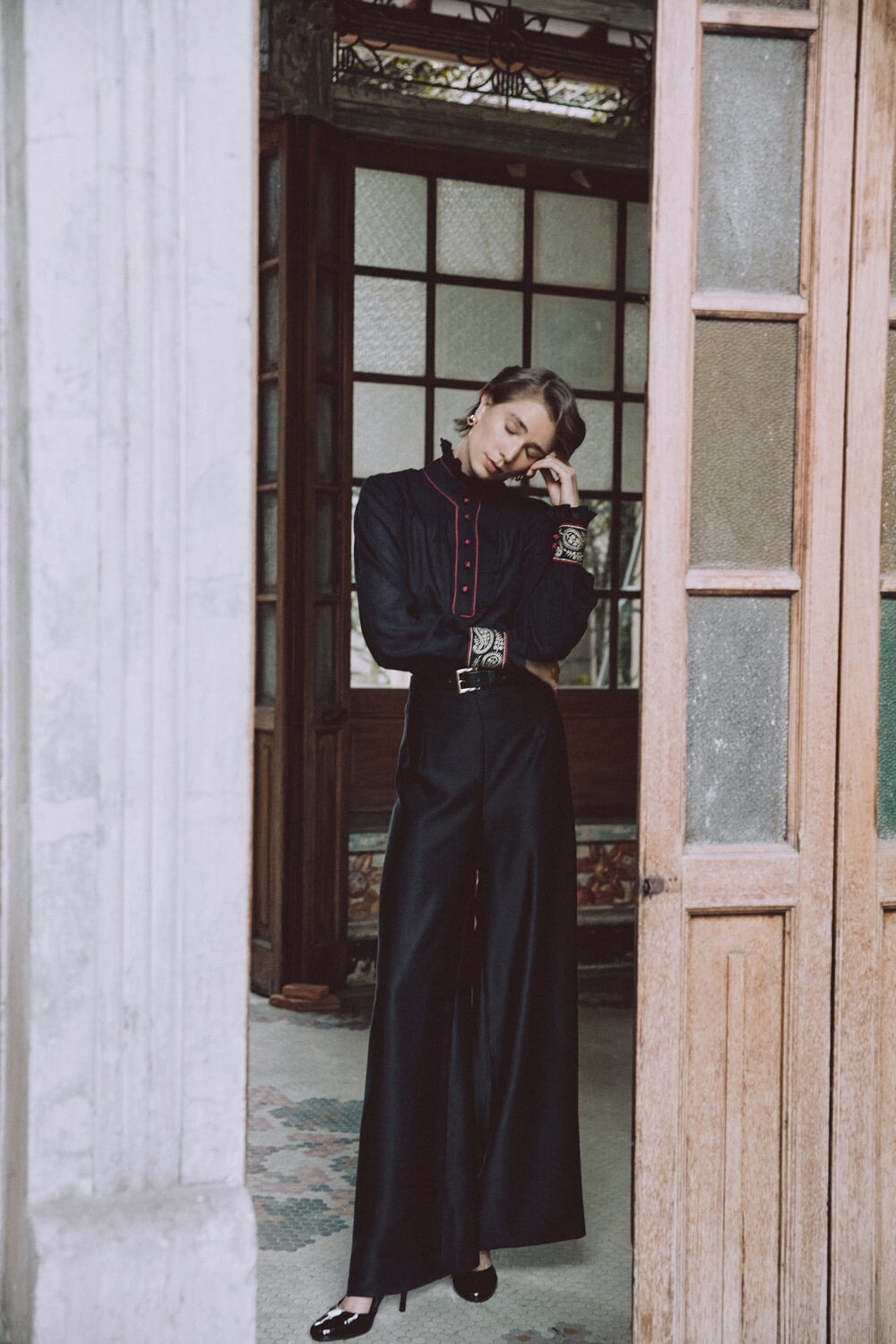 Raha Pants - Solid Silk Black