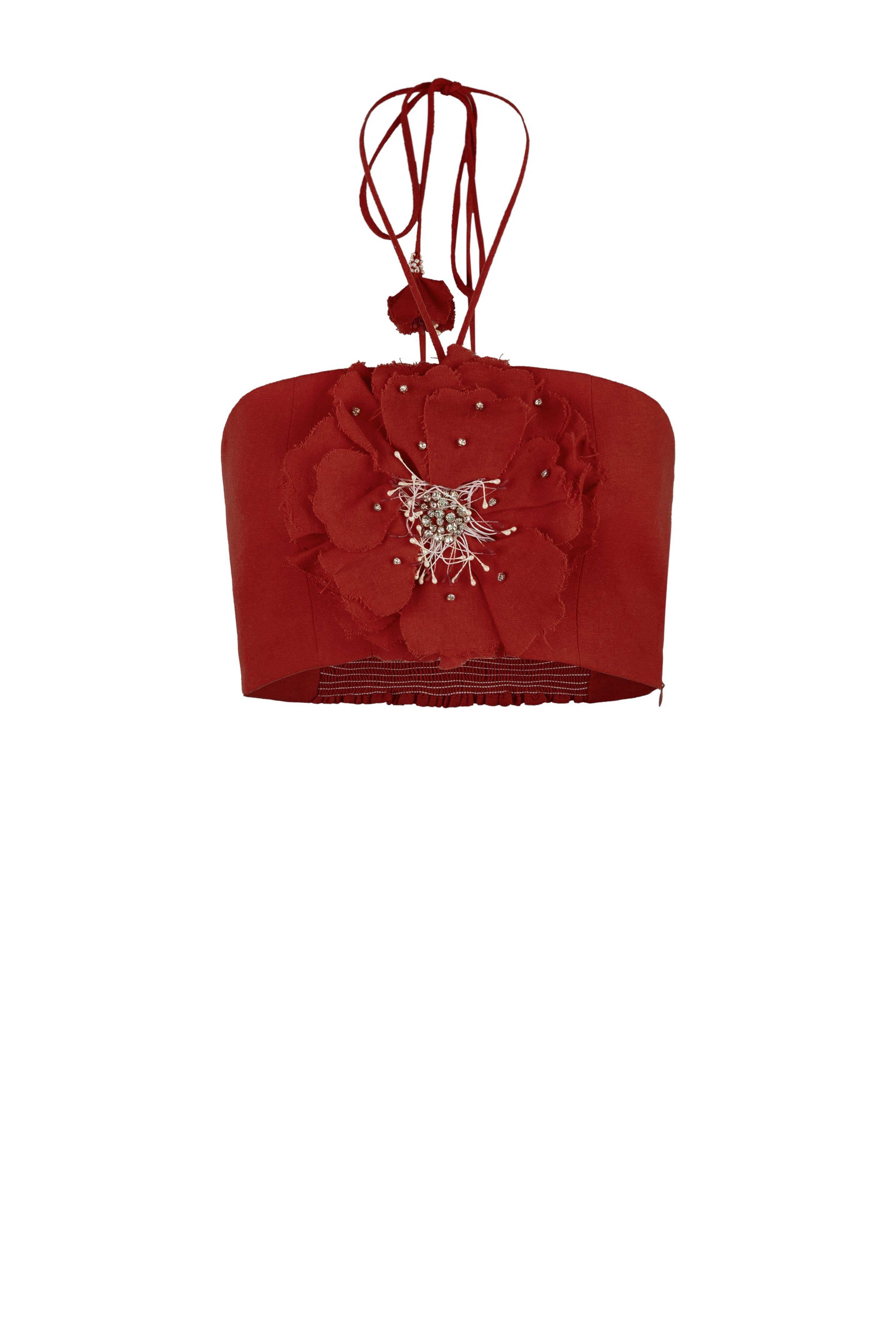 Gol Crop Top - Deep Red