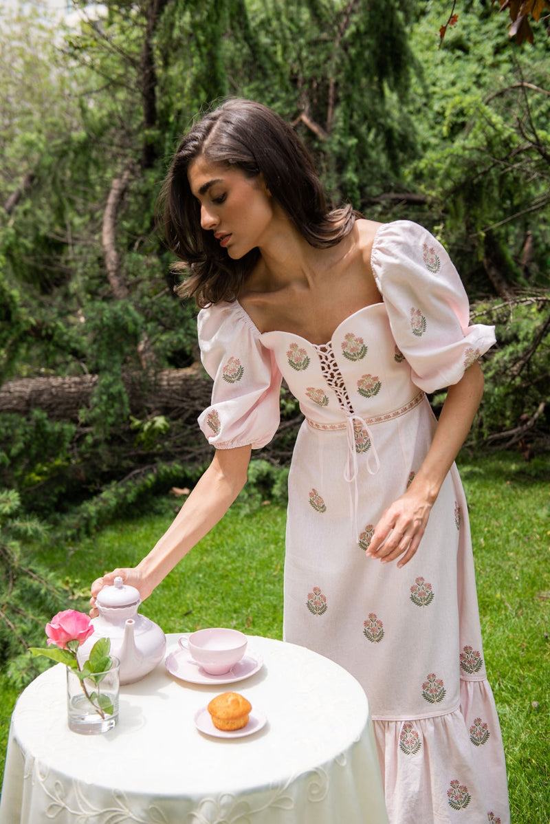 Mitra Maxi Dress - Pink & Pink