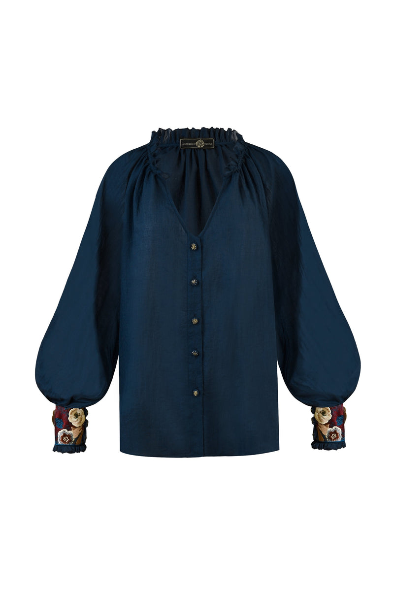 Pansy Blouse - Navy
