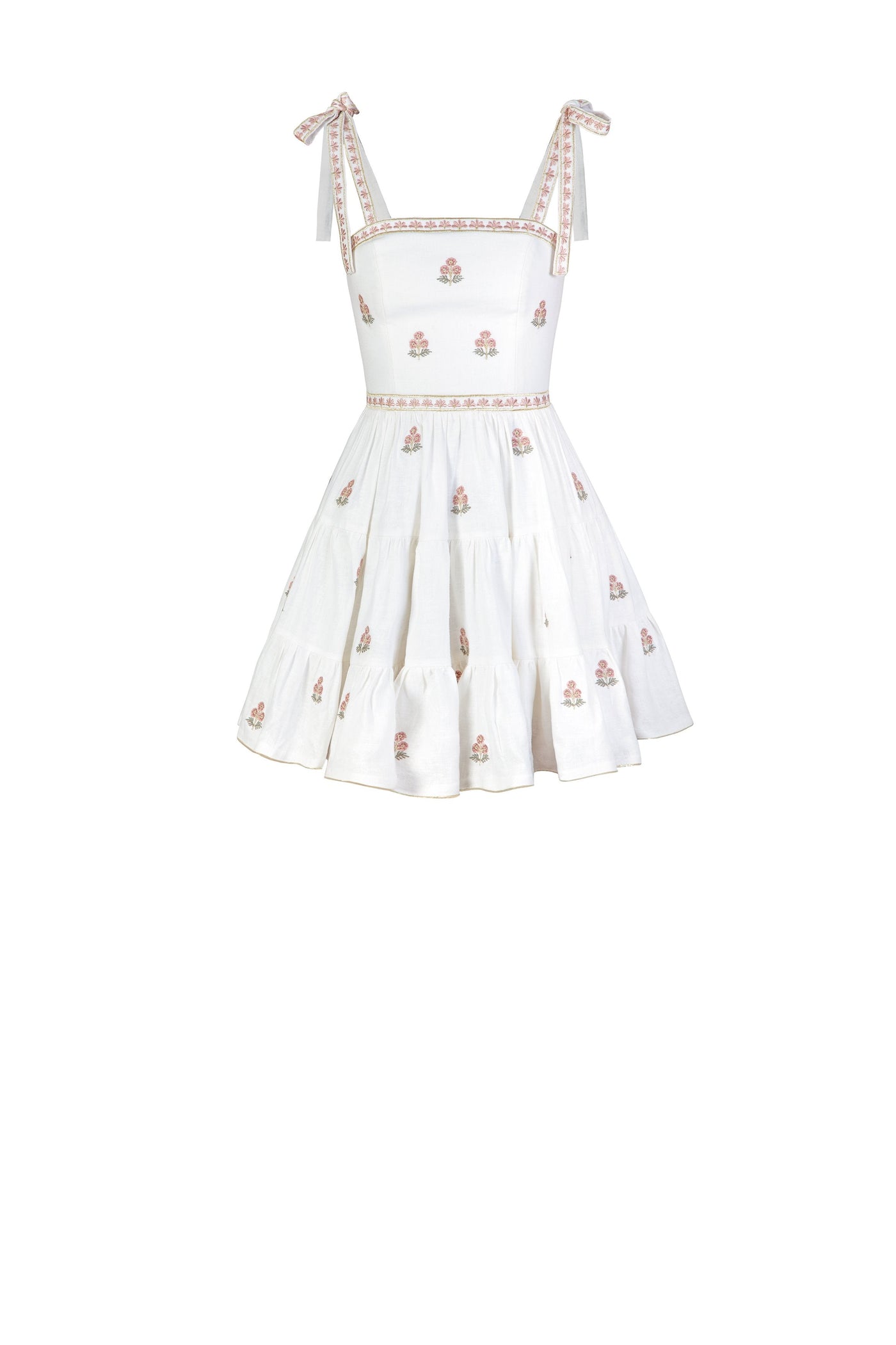 Naz Mini Dress - White & Pink