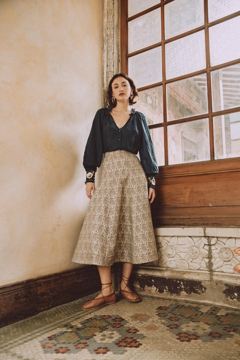 Pansy Blouse - Navy