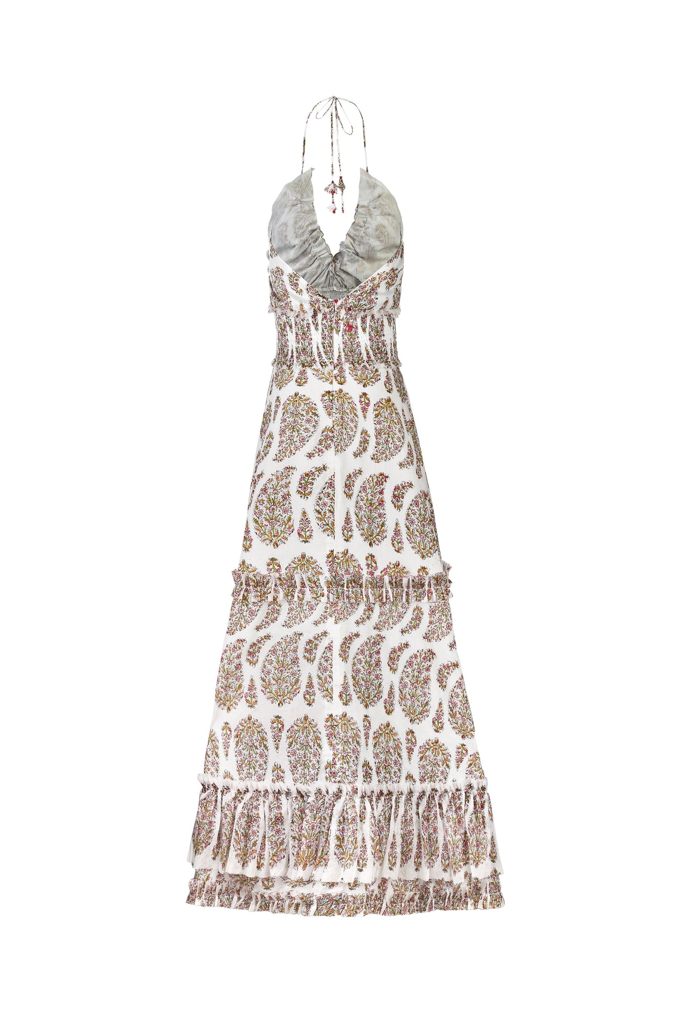 Bahar Ruffle Dress - Pink Paisley