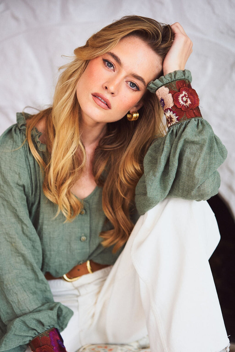 Pansy Blouse - Green