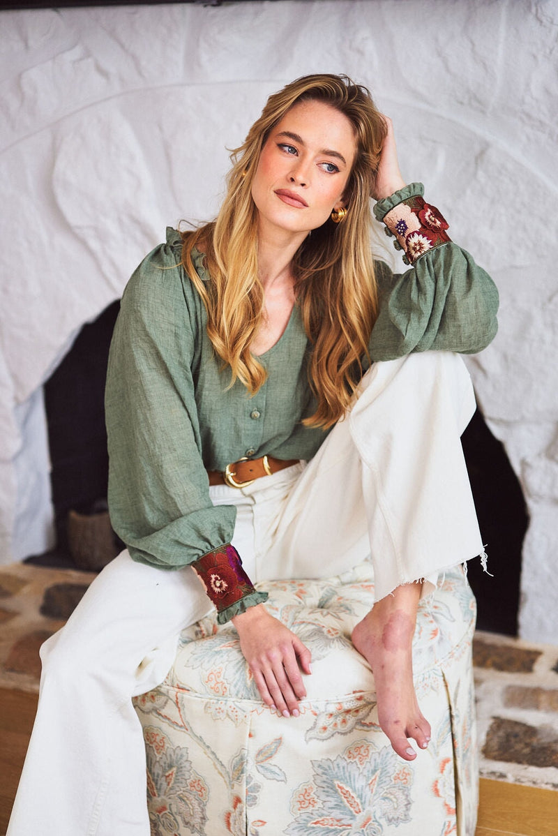 Pansy Blouse - Green