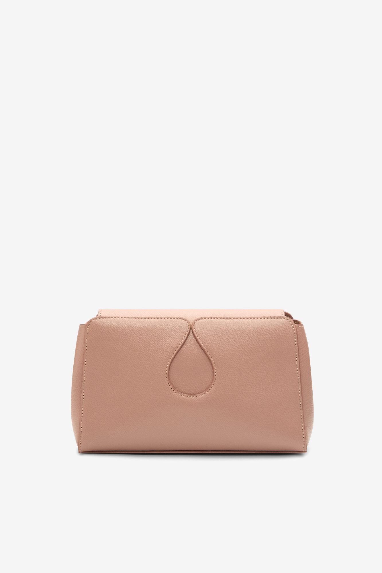 Nude Leather Crossbody Bag With Drop-Shaped Detail