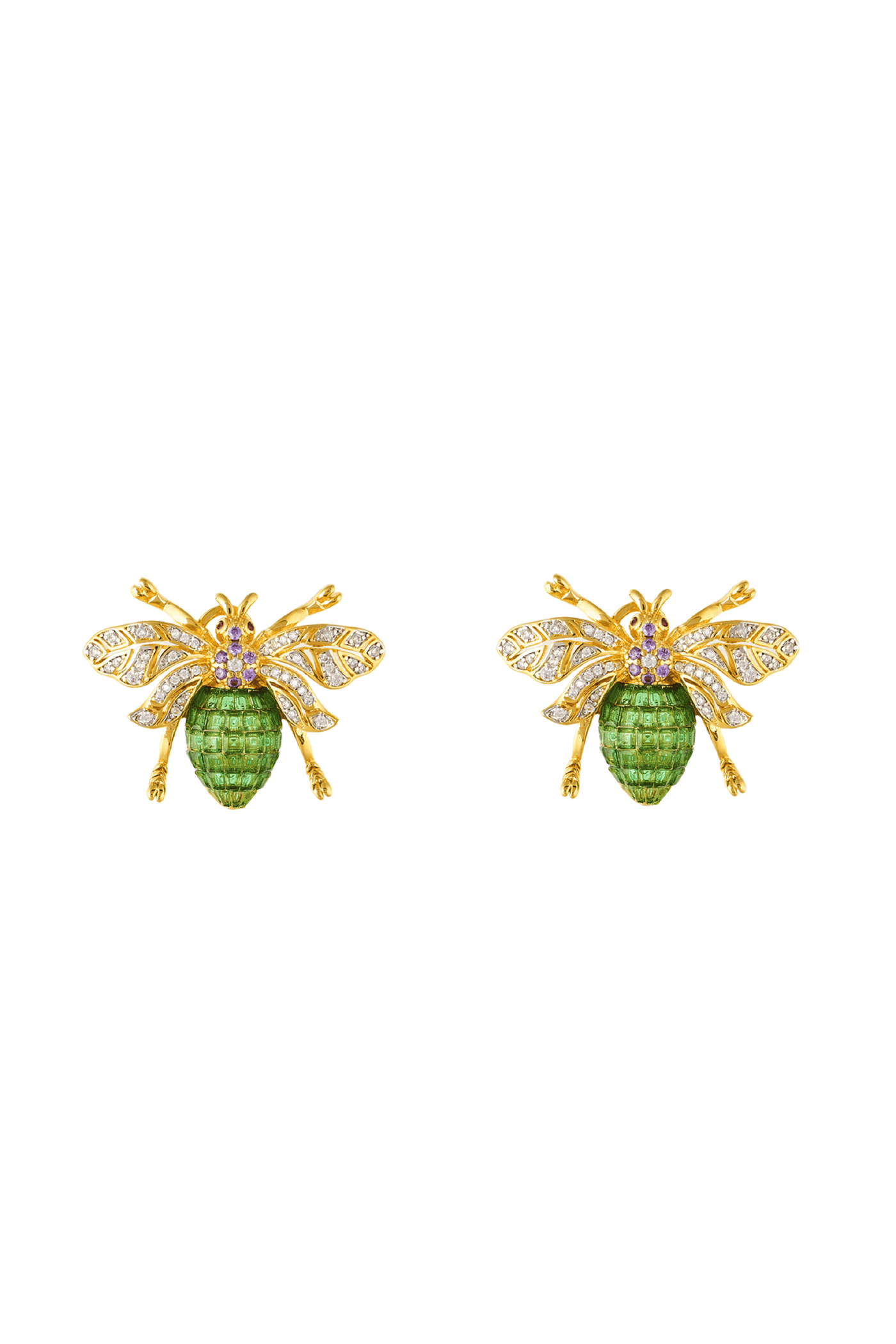 Emerald Bumblebee Earrings