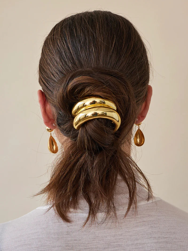 Glossy Double Arch Pony Cuff - Gold
