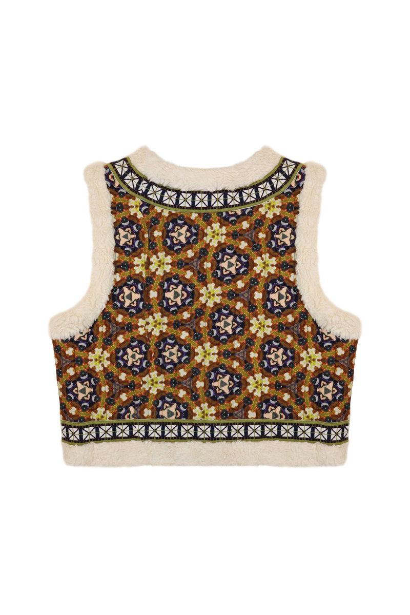 Willow Sherpa Reversible Vest - Chestnut Swirl