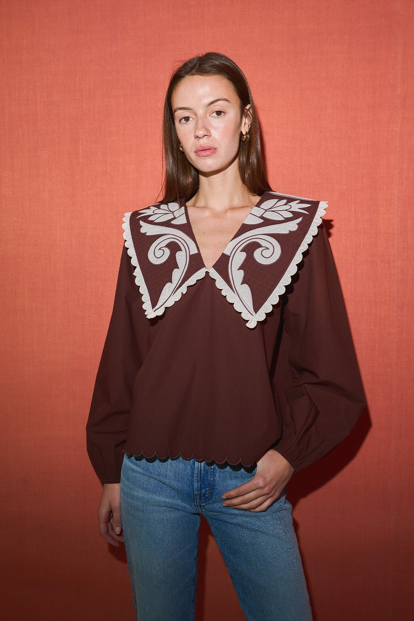 Emma Blouse - Cocoa Brown