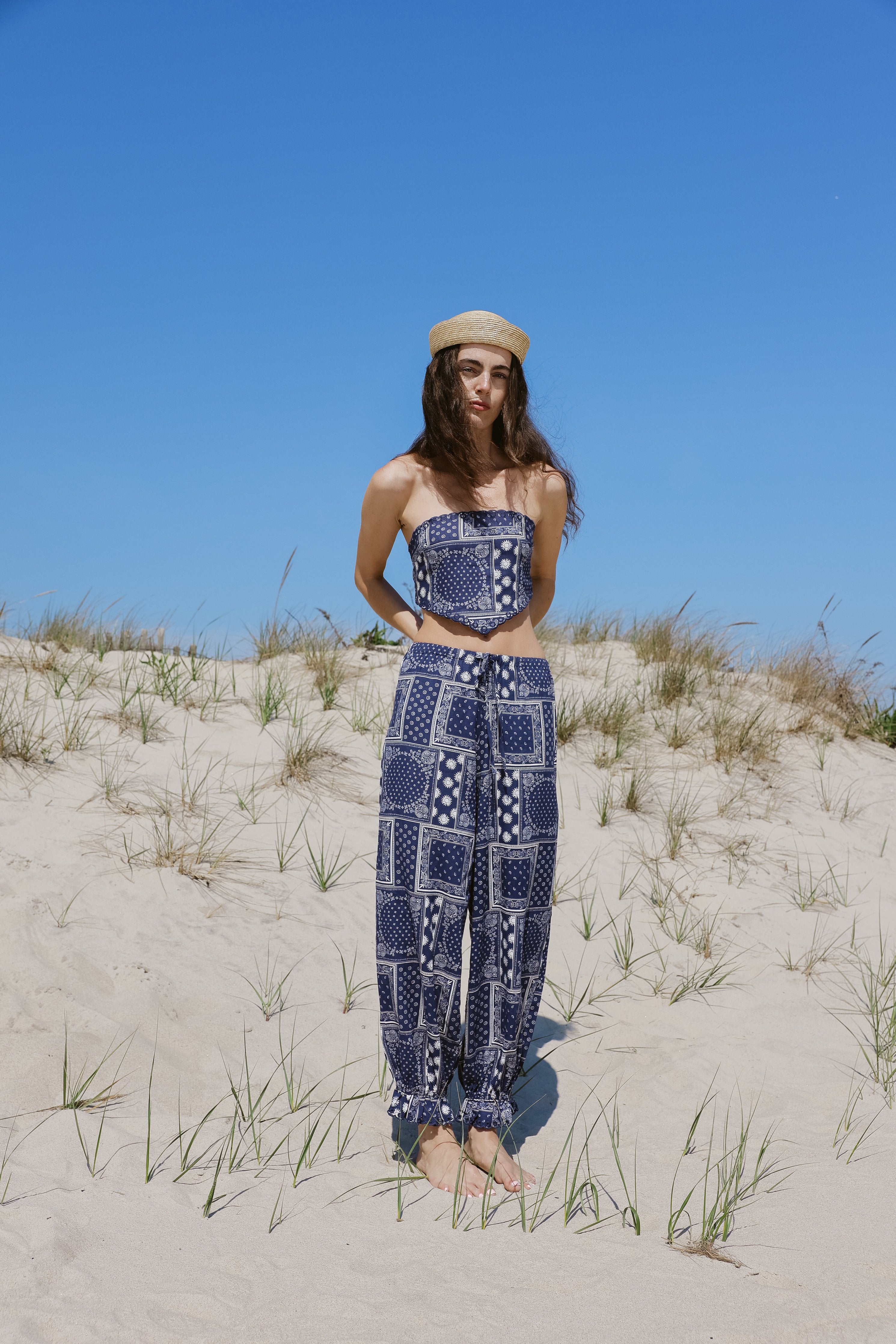 Bloomer Pant Navy Bandana Print