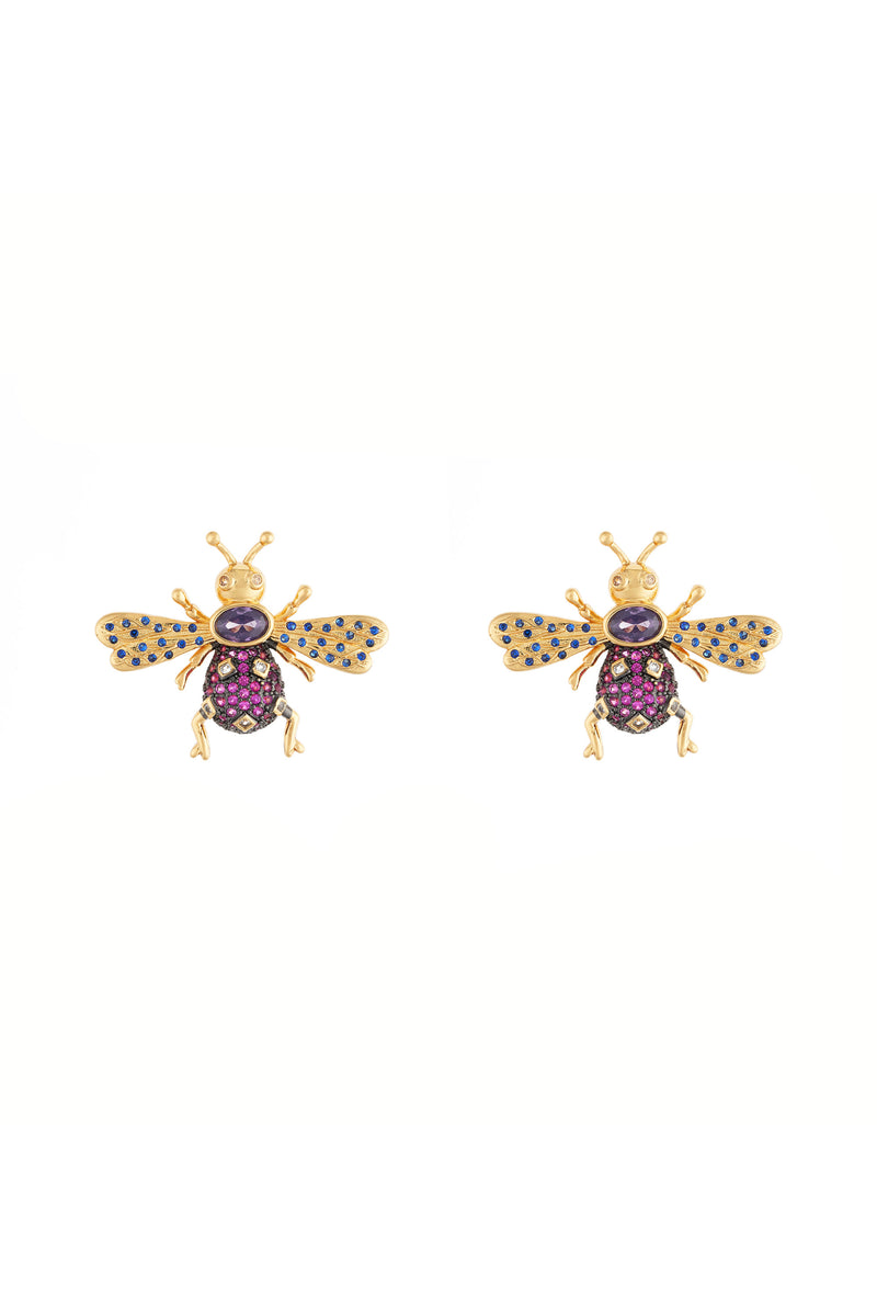 Amethyst Queen Bee Earring