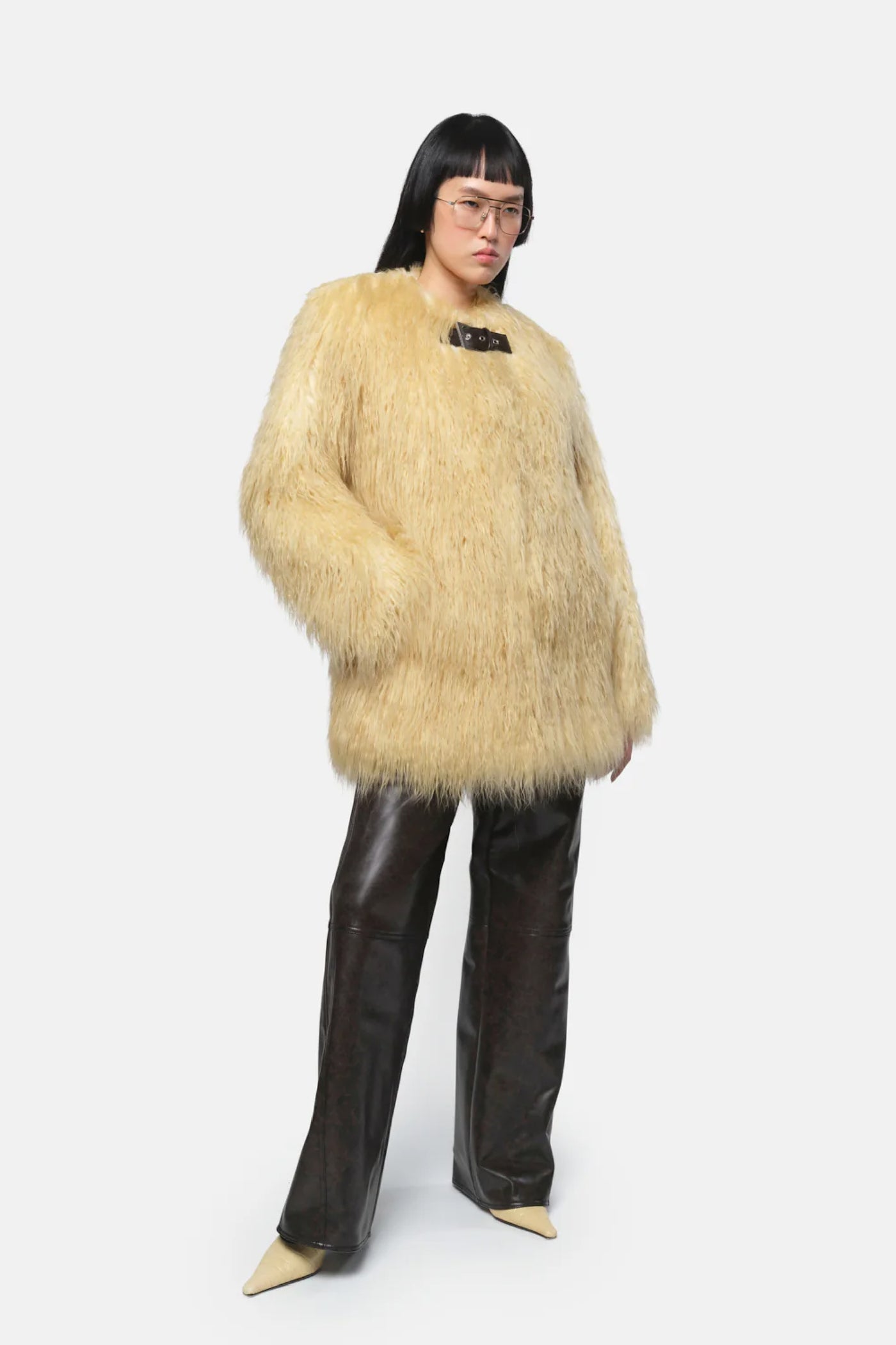 Petra Faux Mongolian Fur Short Coat